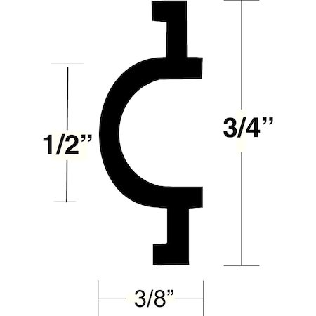 Taco Metals Taco V120334BKA501 Flexible Vinyl Insert, 50' Black V12-0334BKA50-1